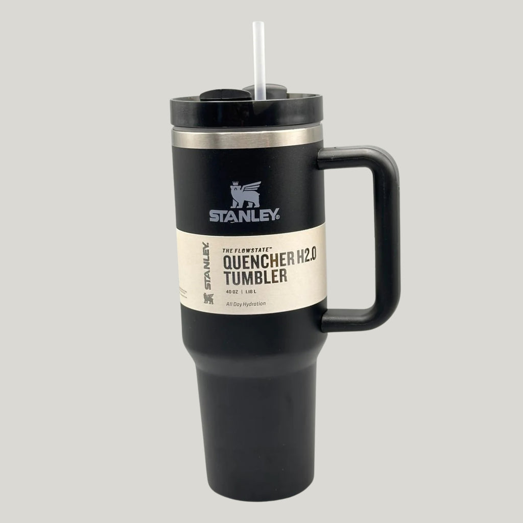 Black Stanley 40 Oz Stainless Steel Tumbler | Leak-Proof Vacuum Insulated Travel Mug | Hot & Cold
