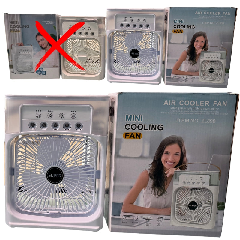 10-Inch Large Portable Air Conditioner Fan | USB Electric Fan with LED Night Light, Mist & Humidifier Function | Random Color