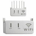 Light Gray WiFi Router Storage Box & Wall Mount Shelf  Universal Cable Organizer | Space-Saving Holder for Modem, Set-Top Box & Smart Devices | Home & Office Use