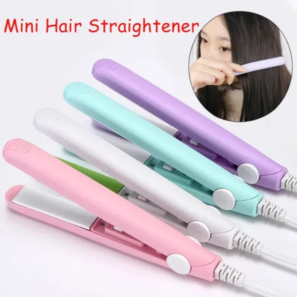 Mini Portable Ceramic Hair Straightener & Curler | Frizz-Free Smooth Hair | Random Color