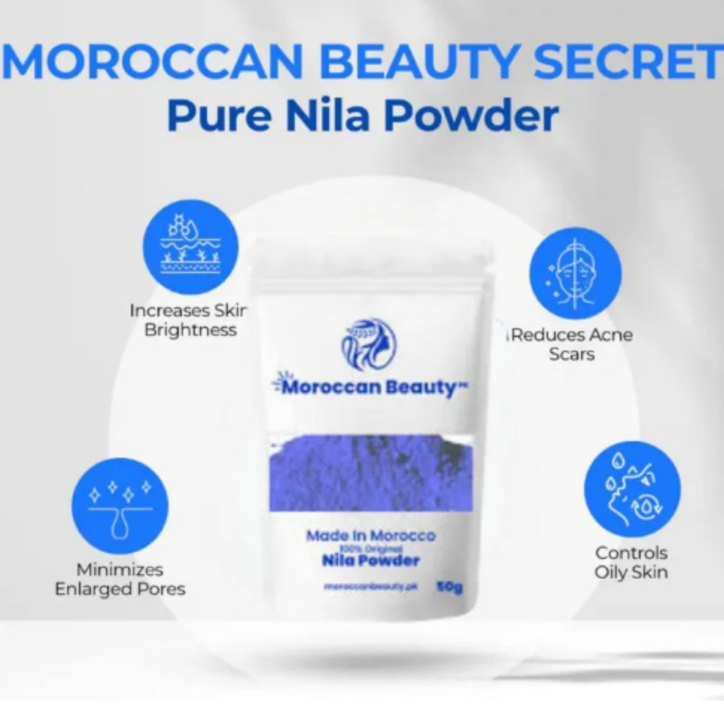 Moroccan Beauty Blue Nila Powder 50g | Skin Whitening, Anti-Inflammatory & Hydrating