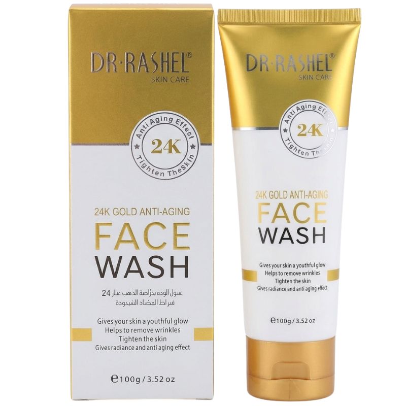 24K Gold Anti-Aging DR RASHEL Face Wash  | Deep Cleansing, Brightening & Skin Firming Facial Cleanser | 100g
