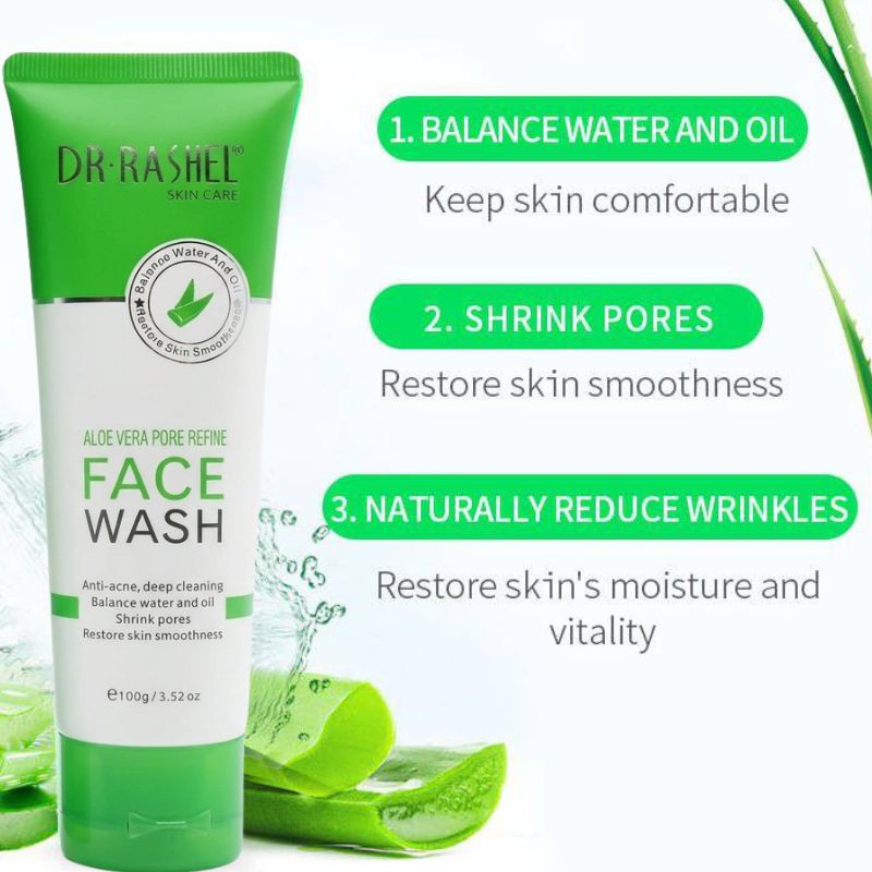 Aloe Vera Pore Refining DR. RASHEL Face Wash  | Deep Cleansing & Hydrating Facial Cleanser | 100g