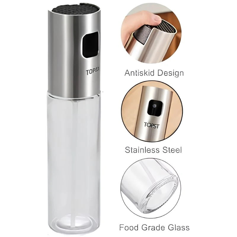 Glass Cooking Oil Sprayer Bottle | Refillable Oil Spray for Kitchen, BBQ, Baking & Grilling | 100ml
