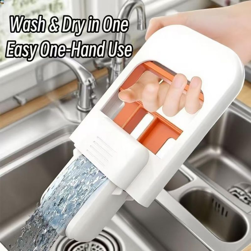 Foldable Desktop Mini Sponge Mop | Self-Squeezing Wet & Dry Cleaning Mop for Kitchen, Bathroom, Car & Glass