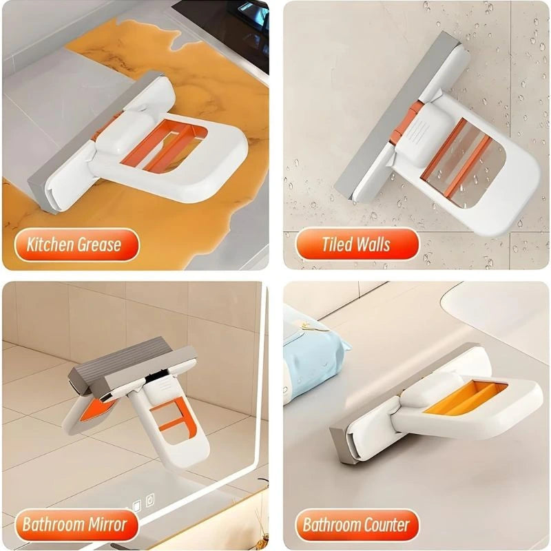 Foldable Desktop Mini Sponge Mop | Self-Squeezing Wet & Dry Cleaning Mop for Kitchen, Bathroom, Car & Glass
