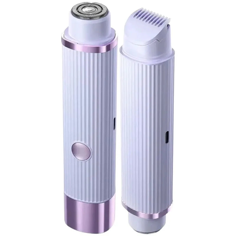 2-in-1  Double head  Electric Shaver & Trimmer for Women | USB Rechargeable Double-Head Hair Remover for Face, Eyebrows, Bikini & Body
