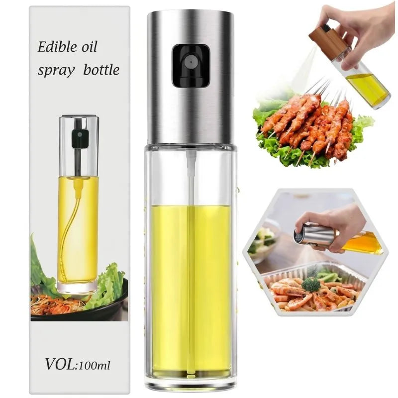 Glass Cooking Oil Sprayer Bottle | Refillable Oil Spray for Kitchen, BBQ, Baking & Grilling | 100ml