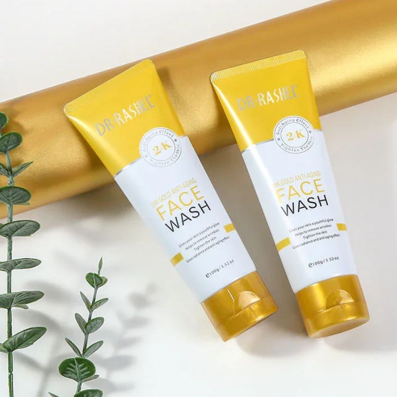 24K Gold Anti-Aging DR RASHEL Face Wash  | Deep Cleansing, Brightening & Skin Firming Facial Cleanser | 100g